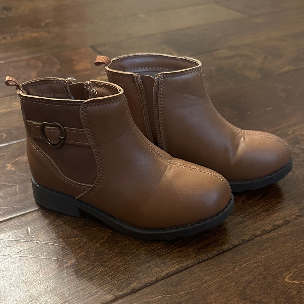 Carter's Brown Kids Boots with Heart Accent